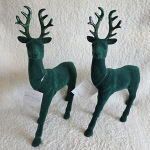 New Target 2025 Wondershop 12" Christmas Flocked Standing Deer Decor figure set